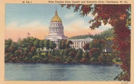 State Capitol Charleston West Virginia WV Kanawha River Postcard B03 - £2.33 GBP