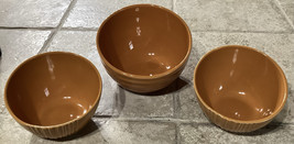 3 IKEA Stoneware Cereal Soup Salad Bowls Fargrik Orange Rust Sloped ~ 4 ... - £17.11 GBP