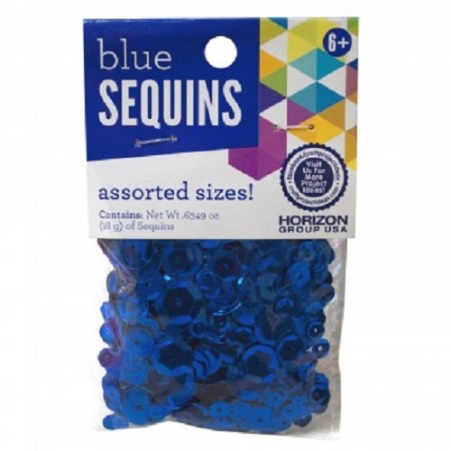 Blue Craft Sequins in Assorted Sizes (5 packs) - $6.14