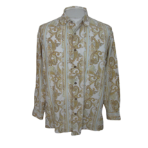 Tommy Bahama Men shirt long sleeve pit to pit 23.5 M paisley cotton blend casual - £27.77 GBP