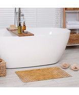 Rectangular Natural Bamboo Bathroom Mat - Non Slip Bath Mat - Perfect fo... - £53.90 GBP