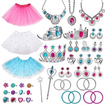 51Pcs Princess Jewelry Toy Pretend Play Set Ballet Tutu Skirts Of Stars Snowflak - £30.75 GBP