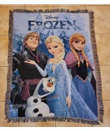 Disney Frozen Woven Tapestry Throw Blanket wall hanging Anna Elsa Olaf K... - $22.28