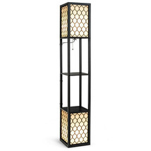 Modern Shelf Freestanding Floor Lamp with Double Lamp Pull Chain and Foo... - £75.82 GBP
