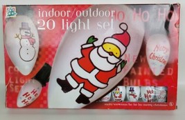 2 Vtg 90s Seasonal Specialties Christmas String Lights Santa Snowman  20... - $44.55