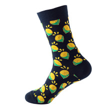 Black Lemon Pattern Cozy Socks (One Size) - $14.99