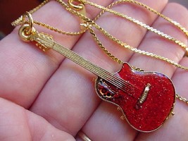 (M-303-C) Pick 1 Of 4 Colors Ovation Round Back Guitar Pendant Necklace Jewelry - £19.15 GBP