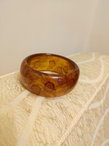 Very rare vintage bakelite reverse carved rose bangle bracelet - £158.70 GBP