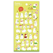 CUTE COZY POLAR BEAR STICKERS Fun Paper Sticker Sheet Kawaii Kid Craft S... - £3.13 GBP