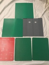Lego Baseplate Lot of 6 32x32 32x24 Red Gray Green Base Plate  - £23.33 GBP