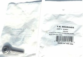 LOT OF 2 NEW F.K. BEARINGS P/N: SCM5T F2-FIT 5/16 X 5/16 2-PIECE STAINLE... - $30.95