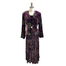 VTG Double D Ranch Texas Velvet 3pc Set Jacket Skirt Tank Plum Purple Pi... - $420.75