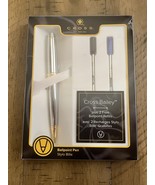 Cross Pen “Bailey” Chrome Gold Trim Plus 2 Ballpoint Refills Gift Box - €36,17 EUR