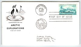 Scott #1106 1959 Arctic Explorations First Day Cover FDC Cresson PA Peng... - $8.09