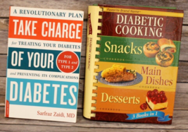 SET OF 2 DIABETIC COOKING 3 BOOKS IN 1 &amp; TAKE CHARGE OF YOUR DIABETES BO... - $17.56