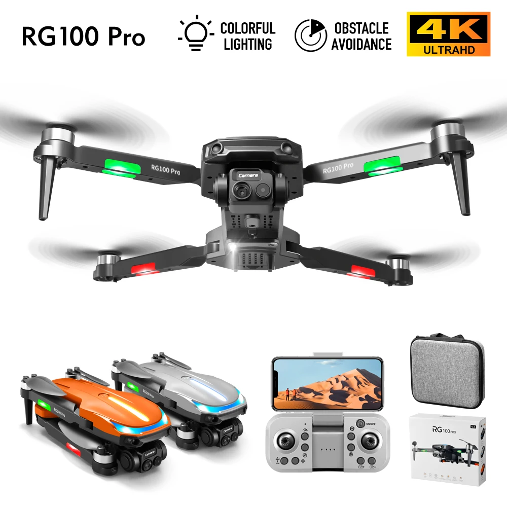New RG100 Pro Drone 4K Professional Camera 5G WIFI 2-axis Gimbal 360 Obstac - £21.42 GBP+