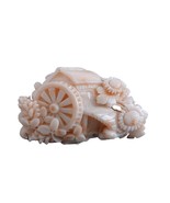Antique Chinoisiere 18K white gold Carved Coral  Watermill with Peony Fl... - £1,349.61 GBP