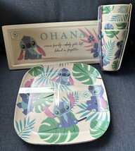 Disney Lilo &amp; STITCH Ohana Eco Friendly 4 Plates &amp;  Cups + Serving Tray Hawaiian - £48.70 GBP