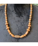 Women Wood Beaded Chinese Natural Hetian Jade Jewels Necklace with Lobst... - $33.85 CAD