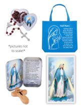 Marian Gift Set for Bible Study- Tote, Rosary, Prayer Cross in Box,  Prayer Card - £19.97 GBP