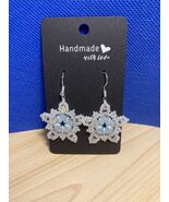 Handmade, Hand Threaded, White Star Earrings/Snowflake Earrings - Free S... - $21.25
