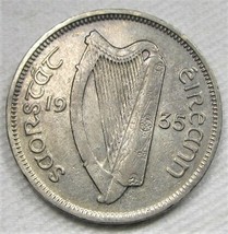 1935 Ireland 6 Pence AU Details Coin AF74 - £86.71 GBP