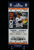 Detroit Tigers vs Los Angeles Angels MLB Ticket w Stub 08/24/2012 Brennan Boesch - £9.14 GBP