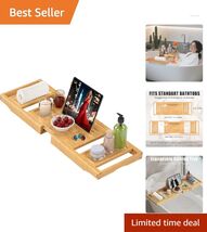 Luxury Bamboo Bathtub Tray Caddy: Expandable &amp; Slip-Resistant Design, Na... - $54.40