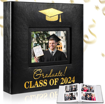 Class of 2024 Graduation Photo Album Holds 200 Pcs 4 X 6 Inch Photo 2024 Graduat - £29.08 GBP