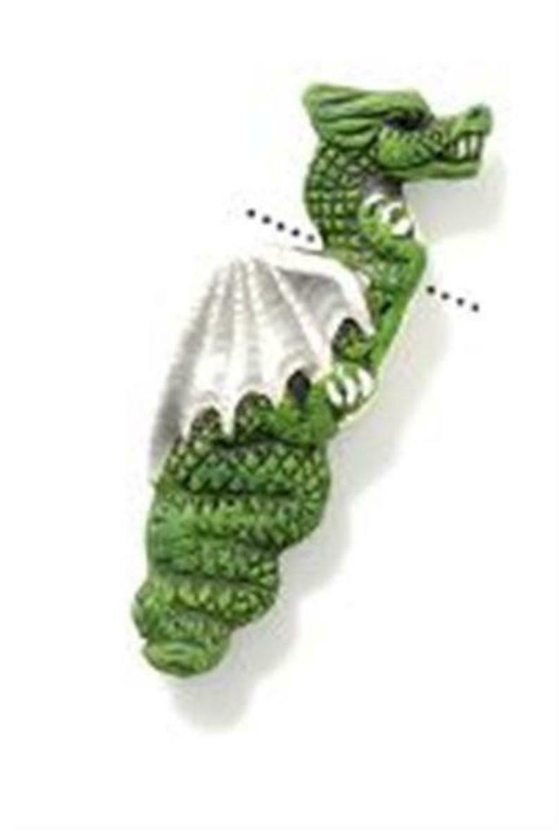 Peruvian Ceramic Green Dragon Pendant Focal Bead (1) Hand Painted - $2.67