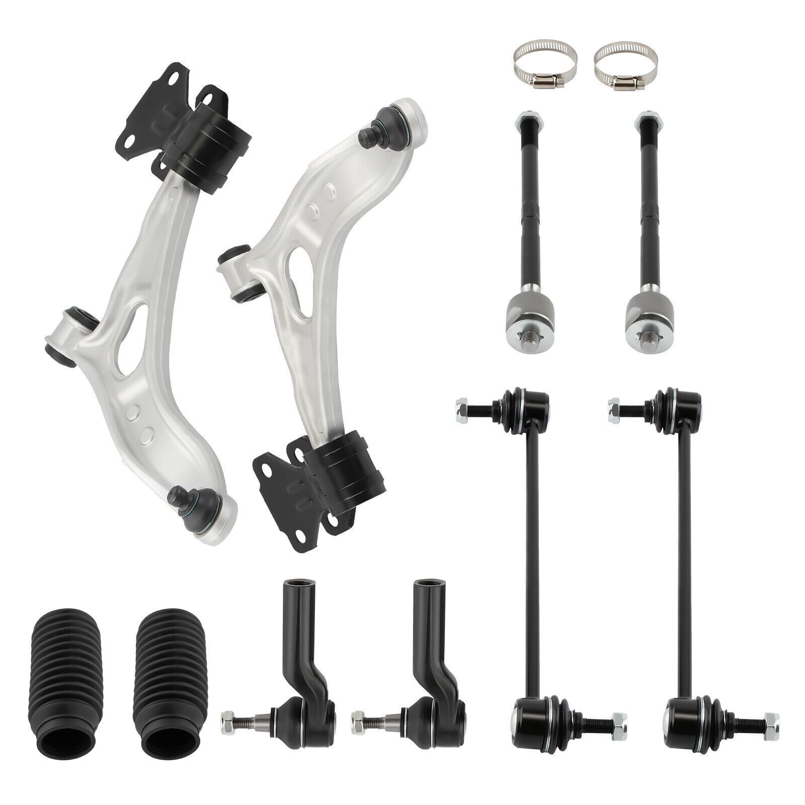 12x Front Lower Control Arms Tie Rods Sway Bar Ends Kit For Ford C-Max 2013-2018