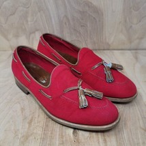 Nettleton Mens Loafers Size 8.5 M Red Tasseled Slip-On Dress Shoes - $93.87