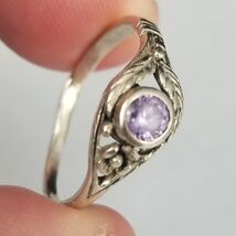 Sterling Silver &amp; Amethyst gemstone womens ring band .925 size 9 BEAUTIF... - $34.99