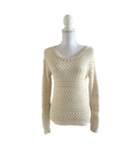 American Eagle Womens Cream Sweater Size XS Open Knit Top Light Beige - $32.45