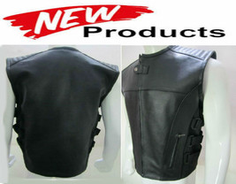 New Leather Men Swat Style Motor Cycle Vest 2020 Stock All Sizes - Cp Made - £55.30 GBP+