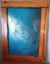 Madonna &amp; Child Carved Oil Plaster Canvas Framed Signed Spiritual Textured MCM - £67.81 GBP