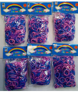 3600 New Pink Purple Blue Color Loom Refill Rubber Bands With S Clips - €7,38 EUR