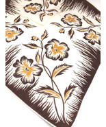 Vtg 1950s Hanky Handkerchief Brown Gold Tan White Floral Autumn Harvest ... - $283.01 MXN