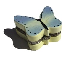 Retired Hallmark HMK LIC Renew Butterfly Porcelain Trinket Box Jewelry Gift - £15.74 GBP