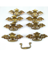 8 Batwing Ornate Drawer Bails Pull Handles Dresser Hardware Brass Tone Lot - $1,505.15 MXN