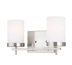 New Brushed Nickel Generation Lighting 4490302-962 Zire 2 Light 14 Inch ... - $119.95