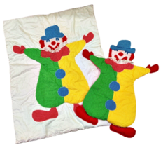 CLOWN Wall Hanging and Blanket Nursery Baby Bedding Decor Quilted Vintag... - £30.03 GBP