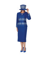 DCC  Royal Blue Two-Piece   Skirt Suit with Crystal Embellished Jacket f... - €115,48 EUR
