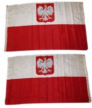 3x5 Poland Polish Polska Eagle 2 Faced Double Sided 2-ply Polyester Flag Premium - $19.88