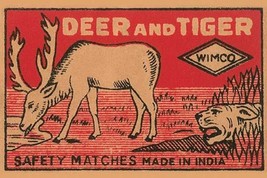 Deer and Tiger Safety Matches - Art Print - $21.99+