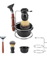 Shaving Mug and Brush, 4 in 1 Shaving Kit for Men with Razor Stand, Trav... - £21.25 GBP