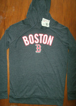 NEW MLB Boston Red Sox Womens Hoodie sz S charcoal gray long sleeve tee - $13.50