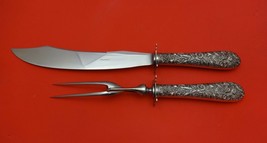 Repousse by Kirk Sterling Silver Roast Carving Set 2pc Knife 15&quot; &amp; Fork ... - $286.11