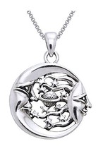 Jewelry Trends Moon Sun Stars Celestial Planet Sterling Silver Pendant Necklace  - £46.65 GBP
