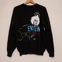 Vintage Albert Einstein Sweatshirt 80s E=mc2 Black Size XL Smithsonian USA 1987 - £49.72 GBP